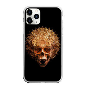 Чехол для iPhone 11 Pro Max матовый с принтом Golden skull | 1.2 в Петрозаводске, Силикон |  | Тематика изображения на принте: 