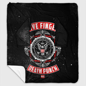 Плед с рукавами с принтом Five Finger Death Punch в Петрозаводске, 100% полиэстер | Закругленные углы, все края обработаны. Ткань не мнется и не растягивается. Размер 170*145 | Тематика изображения на принте: 5fdp | ffdp | five finger death punch | metal | группы | метал | музыка | рок