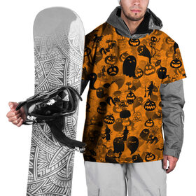 Накидка на куртку 3D с принтом Halloween в Петрозаводске, 100% полиэстер |  | Тематика изображения на принте: ведьма | кот | паттерн | паутина | привидение | призрак | скелет | тыква