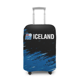 Чехол для чемодана 3D с принтом KSI ICELAND. в Петрозаводске, 86% полиэфир, 14% спандекс | двустороннее нанесение принта, прорези для ручек и колес | 2019 | 2020 | fc | football | iceland | ksi | sport | исландия | кси | сборная исландии | спорт | спортивные | униформа | фирменные цвета | фк | футбол | футбольный клуб