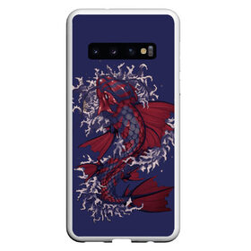 Чехол для Samsung Galaxy S10 с принтом Рыбка дракон в Петрозаводске, Силикон | Область печати: задняя сторона чехла, без боковых панелей | капельки | красивая рыбка | рыбы | тату рыбка. | японская рыба