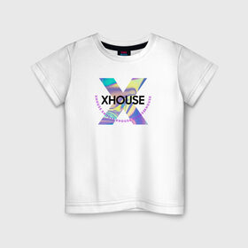 Детская футболка хлопок с принтом xhouse в Петрозаводске, 100% хлопок | круглый вырез горловины, полуприлегающий силуэт, длина до линии бедер | blogger | xbloggers | xhouse | блогер | блогеры