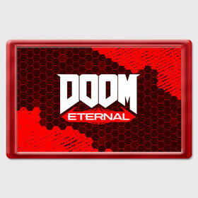 Магнит 45*70 с принтом DOOM ETERNAL / ДУМ ЭТЕРНАЛ в Петрозаводске, Пластик | Размер: 78*52 мм; Размер печати: 70*45 | bfg | brutal | doom | eternal | ethernal | game | games | logo | дум | игра | игры | лого | логотип | логотипы | символ | символы | этернал