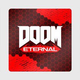 Магнит виниловый Квадрат с принтом DOOM ETERNAL / ДУМ ЭТЕРНАЛ в Петрозаводске, полимерный материал с магнитным слоем | размер 9*9 см, закругленные углы | Тематика изображения на принте: bfg | brutal | doom | eternal | ethernal | game | games | logo | дум | игра | игры | лого | логотип | логотипы | символ | символы | этернал