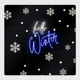 Магнитный плакат 3Х3 с принтом Привет,зима в Петрозаводске, Полимерный материал с магнитным слоем | 9 деталей размером 9*9 см | Тематика изображения на принте: белый | декабрь | зима | снег | снежинка | уют | черный