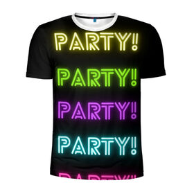Мужская футболка 3D спортивная с принтом Пати в Петрозаводске, 100% полиэстер с улучшенными характеристиками | приталенный силуэт, круглая горловина, широкие плечи, сужается к линии бедра | веселье | вечеринка | корпоратив | отдых | праздник | радость | разноцветный