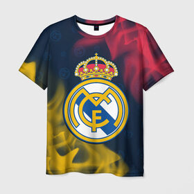 Мужская футболка 3D с принтом REAL MADRID / РЕАЛ МАДРИД в Петрозаводске, 100% полиэфир | прямой крой, круглый вырез горловины, длина до линии бедер | football | logo | madrid | real | realmadrid | sport | клуб | лого | логотип | логотипы | мадрид | реал | реалмадрид | символ | символы | спорт | форма | футбол | футбольная