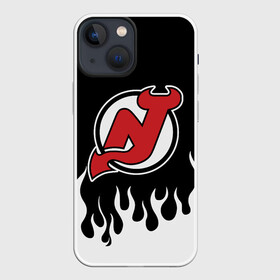 Чехол для iPhone 13 mini с принтом Нью Джерси Девилз в Петрозаводске,  |  | devils | hockey | new jersey | new jersey devils | nhl | usa | девилз | нхл | нью джерси | нью джерси девилз | спорт | сша | хоккей | шайба