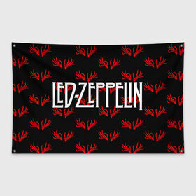 Флаг-баннер с принтом Led Zeppelin в Петрозаводске, 100% полиэстер | размер 67 х 109 см, плотность ткани — 95 г/м2; по краям флага есть четыре люверса для крепления | 
