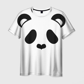 Мужская футболка 3D с принтом Panda в Петрозаводске, 100% полиэфир | прямой крой, круглый вырез горловины, длина до линии бедер | panda | животные | медведь | мишка | панда
