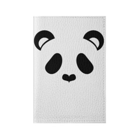 Обложка для паспорта матовая кожа с принтом Panda в Петрозаводске, натуральная матовая кожа | размер 19,3 х 13,7 см; прозрачные пластиковые крепления | panda | животные | медведь | мишка | панда