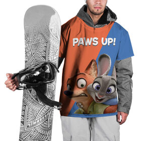 Накидка на куртку 3D с принтом Paws Up! в Петрозаводске, 100% полиэстер |  | judy hopps | nick wilde | vdosadir | zootopia | zotropolis | джуди хопс | зверополис | кролик | лис | ник уайлд