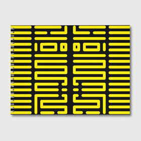 Альбом для рисования с принтом полосы, линии, узор, в Петрозаводске, 100% бумага
 | матовая бумага, плотность 200 мг. | жёлтый | киберпанк | линии | орнамент | полосы | узор | футуризм