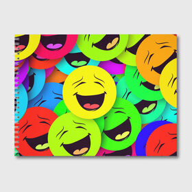 Альбом для рисования с принтом смайлы, улыбки, разноцветный, в Петрозаводске, 100% бумага
 | матовая бумага, плотность 200 мг. | Тематика изображения на принте: разноцветный | смайлы | улыбки | эмоции