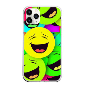 Чехол для iPhone 11 Pro Max матовый с принтом смайлы, улыбки, разноцветный, в Петрозаводске, Силикон |  | Тематика изображения на принте: разноцветный | смайлы | улыбки | эмоции