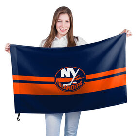 Флаг 3D с принтом NY ISLANDERS NHL в Петрозаводске, 100% полиэстер | плотность ткани — 95 г/м2, размер — 67 х 109 см. Принт наносится с одной стороны | hockey | islanders | logo | new york | ny | sport | usa | исландерс | логотип | нхл | нью йорк | спорт | хоккей