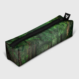Пенал 3D с принтом Тропический лес в Петрозаводске, 100% полиэстер | плотная ткань, застежка на молнии | деревья | джунгли | зеленый лес | зелень | лес | тропики | тропический лес