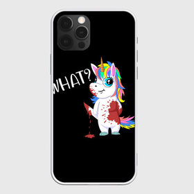 Чехол для iPhone 12 Pro Max с принтом What Unicorn в Петрозаводске, Силикон |  | Тематика изображения на принте: cat | halloween | rainbow | unicorn | what | единорог | единорожек | кот | нож | пушистый | радуга | радужный | хэллоуин | что