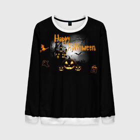 Мужской свитшот 3D с принтом Halloween в Петрозаводске, 100% полиэстер с мягким внутренним слоем | круглый вырез горловины, мягкая резинка на манжетах и поясе, свободная посадка по фигуре | halloween | jack | lantern | pumpkin | светильник джека | хэллоуин