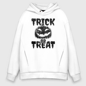 Мужское худи Oversize хлопок с принтом Trick or treat в Петрозаводске, френч-терри — 70% хлопок, 30% полиэстер. Мягкий теплый начес внутри —100% хлопок | боковые карманы, эластичные манжеты и нижняя кромка, капюшон на магнитной кнопке | 31 октября | halloween | halowen | ведьма | день всех святых | джек | костюм | кровь | лого | монстр | надпись | праздник | приведение | призрак | светильник | символ | страшная | тыква | ужасы | хеллоуин | хеллуин