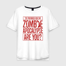 Мужская футболка хлопок Oversize с принтом Zombie APOCALYPSE в Петрозаводске, 100% хлопок | свободный крой, круглый ворот, “спинка” длиннее передней части | 31 октября | halloween | halowen | ведьма | день всех святых | джек | костюм | кровь | лого | монстр | надпись | праздник | приведение | призрак | светильник | символ | страшная | тыква | ужасы | хеллоуин | хеллуин