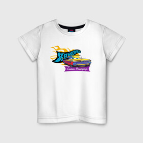 Детская футболка хлопок с принтом Рамон в Петрозаводске, 100% хлопок | круглый вырез горловины, полуприлегающий силуэт, длина до линии бедер | cars | pixar | ramon | vdzagmar | walt disney | рамон | тачки | шеврале
