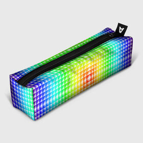Пенал 3D с принтом Абстракция в Петрозаводске, 100% полиэстер | плотная ткань, застежка на молнии | абстрактные | абстрактный | абстракция | квадрат | квадраты | плитка | плитки | плиточки | светящиеся | яркие | яркий
