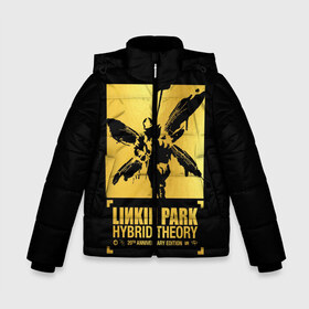 Зимняя куртка для мальчиков 3D с принтом Hybrid Theory 20th Anniversary в Петрозаводске, ткань верха — 100% полиэстер; подклад — 100% полиэстер, утеплитель — 100% полиэстер | длина ниже бедра, удлиненная спинка, воротник стойка и отстегивающийся капюшон. Есть боковые карманы с листочкой на кнопках, утяжки по низу изделия и внутренний карман на молнии. 

Предусмотрены светоотражающий принт на спинке, радужный светоотражающий элемент на пуллере молнии и на резинке для утяжки | chester bennington | hybrid theory | linkin park | rock | беннингтон | линкин парк | рок | честер