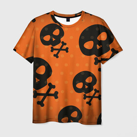 Мужская футболка 3D с принтом Череп в Петрозаводске, 100% полиэфир | прямой крой, круглый вырез горловины, длина до линии бедер | halloween | веселый роджер | праздник | страшный праздник | хэллоуин | череп