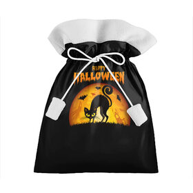 Подарочный 3D мешок с принтом Helloween в Петрозаводске, 100% полиэстер | Размер: 29*39 см | halloween | ведьма | летучая мышь | полнолуние | привидение | призрак | тыква | хеллоуин | хелуин | хэллоин | хэллоуин | хэлоуин | хэлуин | черный кот