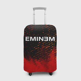 Чехол для чемодана 3D с принтом EMINEM / ЭМИНЕМ в Петрозаводске, 86% полиэфир, 14% спандекс | двустороннее нанесение принта, прорези для ручек и колес | eminem | logo | music | oldschool | rap | raper | еминем | лого | логотип | логотипы | музыка | музыкант | олдскул | рэп | рэпер | рэппер | символ | символы | эминем