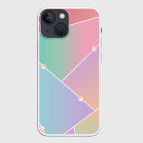 Чехол для iPhone 13 mini с принтом Нежные цвета геометрии в Петрозаводске,  |  | геометрический | геометрия | мозаика | нежные | нежный | пастель.пастельный | цвет | цвета