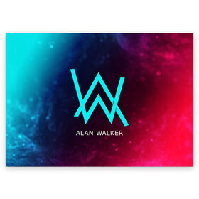 Поздравительная открытка с принтом ALAN WALKER / АЛАН УОКЕР в Петрозаводске, 100% бумага | плотность бумаги 280 г/м2, матовая, на обратной стороне линовка и место для марки
 | alan | faded | house | logo | music | walker | алан | вокер | волкер | диджей | лого | логотип | логотипы | музыка | музыкант | символ | символы | танцеальная | уокер | хаус | электронная