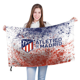 Флаг 3D с принтом ATLETICO MADRID / Атлетико в Петрозаводске, 100% полиэстер | плотность ткани — 95 г/м2, размер — 67 х 109 см. Принт наносится с одной стороны | atletico | club | footbal | logo | madrid | атлетико | знак | клуб | логотип | логотипы | мадрид | символ | символы | форма | футбол | футбольная | футбольный