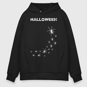 Мужское худи Oversize хлопок с принтом Halloween в Петрозаводске, френч-терри — 70% хлопок, 30% полиэстер. Мягкий теплый начес внутри —100% хлопок | боковые карманы, эластичные манжеты и нижняя кромка, капюшон на магнитной кнопке | 31 октября | halloween | halowen | ведьма | день всех святых | джек | костюм | кровь | лого | монстр | надпись | праздник | приведение | призрак | светильник | символ | страшная | тыква | ужасы | хеллоуин | хеллуин