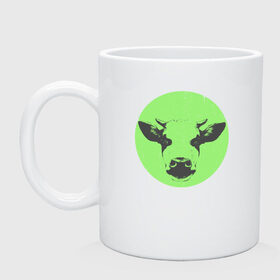Кружка с принтом корова в Петрозаводске, керамика | объем — 330 мл, диаметр — 80 мм. Принт наносится на бока кружки, можно сделать два разных изображения | 2021 | бык | год быка | год коровы | новый год | символ года
