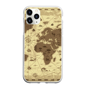 Чехол для iPhone 11 Pro матовый с принтом Карта мира в Петрозаводске, Силикон |  | география | карта | карта мира | корабли | моряки