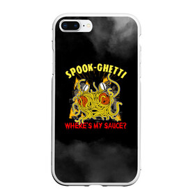 Чехол для iPhone 7Plus/8 Plus матовый с принтом Spook-ghetti Weres My Sauce? в Петрозаводске, Силикон | Область печати: задняя сторона чехла, без боковых панелей | 31 октября | halloween | halowen | ведьма | день всех святых | джек | костюм | кровь | лого | монстр | надпись | праздник | приведение | призрак | светильник | символ | страшная | тыква | ужасы | хеллоуин | хеллуин