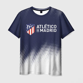 Мужская футболка 3D с принтом ATLETICO MADRID / Атлетико в Петрозаводске, 100% полиэфир | прямой крой, круглый вырез горловины, длина до линии бедер | atletico | club | footbal | logo | madrid | атлетико | знак | клуб | логотип | логотипы | мадрид | символ | символы | форма | футбол | футбольная | футбольный