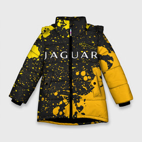 Зимняя куртка для девочек 3D с принтом JAGUAR Ягуар в Петрозаводске, ткань верха — 100% полиэстер; подклад — 100% полиэстер, утеплитель — 100% полиэстер. | длина ниже бедра, удлиненная спинка, воротник стойка и отстегивающийся капюшон. Есть боковые карманы с листочкой на кнопках, утяжки по низу изделия и внутренний карман на молнии. 

Предусмотрены светоотражающий принт на спинке, радужный светоотражающий элемент на пуллере молнии и на резинке для утяжки. | auto | jaguar | logo | moto | symbol | авто | автомобиль | гонки | знак | лого | логотип | логотипы | марка | машина | мото | символ | символы | ягуар
