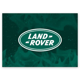 Поздравительная открытка с принтом LAND ROVER / Ленд Ровер в Петрозаводске, 100% бумага | плотность бумаги 280 г/м2, матовая, на обратной стороне линовка и место для марки
 | auto | land | logo | moto | rover | symbol | авто | автомобиль | гонки | знак | ленд | лого | логотип | логотипы | лэнд | марка | машина | мото | ровер | символ | символы