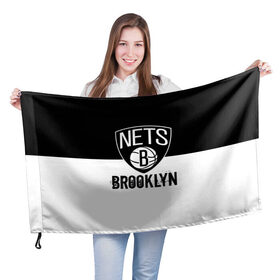 Флаг 3D с принтом Бруклирн в Петрозаводске, 100% полиэстер | плотность ткани — 95 г/м2, размер — 67 х 109 см. Принт наносится с одной стороны | brooklyn | nba | америка | баскетбол | бруклирн | нба | нью йорк | спорт