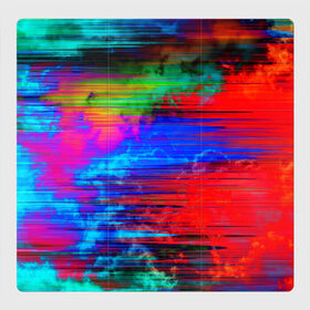 Магнитный плакат 3Х3 с принтом Glitch color storm в Петрозаводске, Полимерный материал с магнитным слоем | 9 деталей размером 9*9 см | clouds | color | glitch | gradient | storm | глитч | градиент | краски | небо | облака | шторм