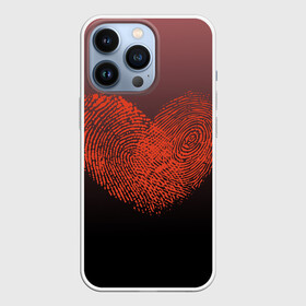 Чехол для iPhone 13 Pro с принтом Сердце из отпечатков пальцев в Петрозаводске,  |  | влюбленные | вместе | градиент | линии судьбы | любовь | он и она | отпечатки пальцев | пальчики | признание | сердце | следы