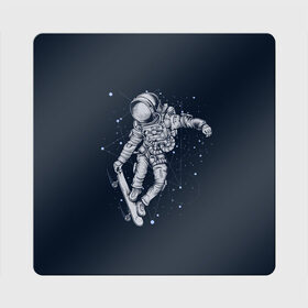 Магнит виниловый Квадрат с принтом Космонавт на скейте в Петрозаводске, полимерный материал с магнитным слоем | размер 9*9 см, закругленные углы | арт | астронавт | звезда | звёзды | космический отдых | космонавт | космос | ночь | отдых | рисунок | скафандр | скейт | трюки на скейте