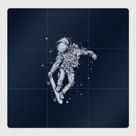 Магнитный плакат 3Х3 с принтом Космонавт на скейте в Петрозаводске, Полимерный материал с магнитным слоем | 9 деталей размером 9*9 см | арт | астронавт | звезда | звёзды | космический отдых | космонавт | космос | ночь | отдых | рисунок | скафандр | скейт | трюки на скейте