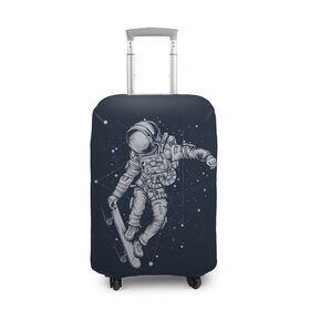 Чехол для чемодана 3D с принтом Космонавт на скейте в Петрозаводске, 86% полиэфир, 14% спандекс | двустороннее нанесение принта, прорези для ручек и колес | арт | астронавт | звезда | звёзды | космический отдых | космонавт | космос | ночь | отдых | рисунок | скафандр | скейт | трюки на скейте