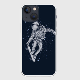 Чехол для iPhone 13 mini с принтом Космонавт на скейте в Петрозаводске,  |  | арт | астронавт | звезда | звёзды | космический отдых | космонавт | космос | ночь | отдых | рисунок | скафандр | скейт | трюки на скейте