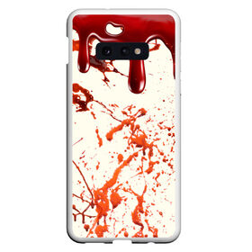 Чехол для Samsung S10E с принтом Стекающая кровь в Петрозаводске, Силикон | Область печати: задняя сторона чехла, без боковых панелей | 2020 | blood | halloween | капли | кровавый | кровь | пятна | следы | стекающая | хэллоуин | хэлоуин