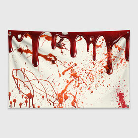 Флаг-баннер с принтом Стекающая кровь в Петрозаводске, 100% полиэстер | размер 67 х 109 см, плотность ткани — 95 г/м2; по краям флага есть четыре люверса для крепления | 2020 | blood | halloween | капли | кровавый | кровь | пятна | следы | стекающая | хэллоуин | хэлоуин